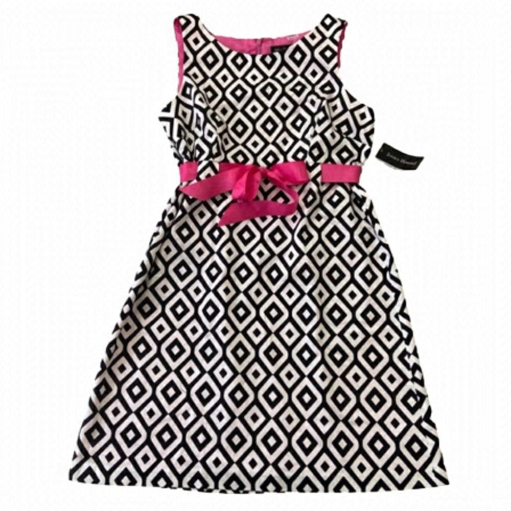 Jessica Howard Missy midi dress film noir barbiecore black white pink barbie